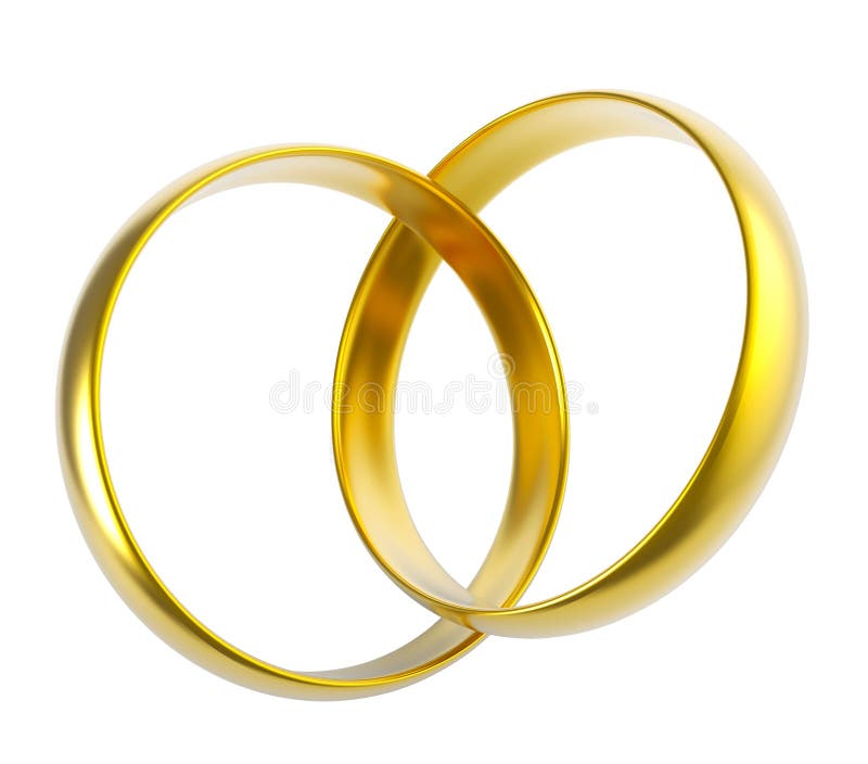 Two Linked  Golden Wedding  Rings  Stock Illustration Image 