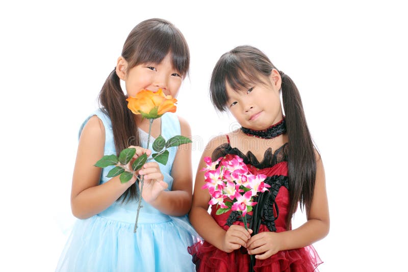 Two little asian girls