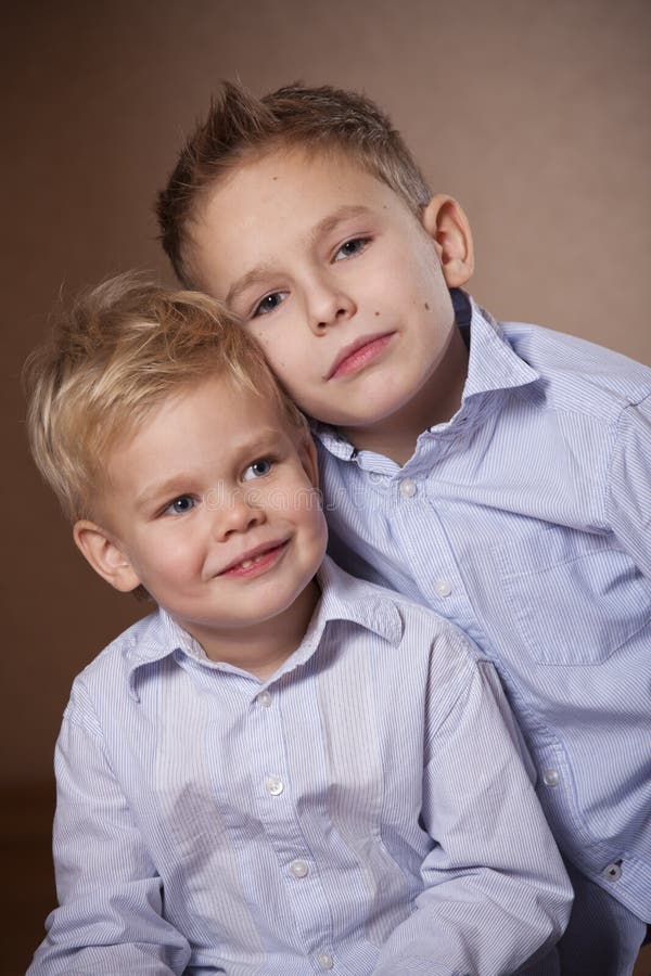 Two little brothers portrait