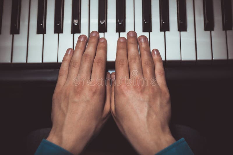Hands On The Music Keyboard Stock Image Image of music