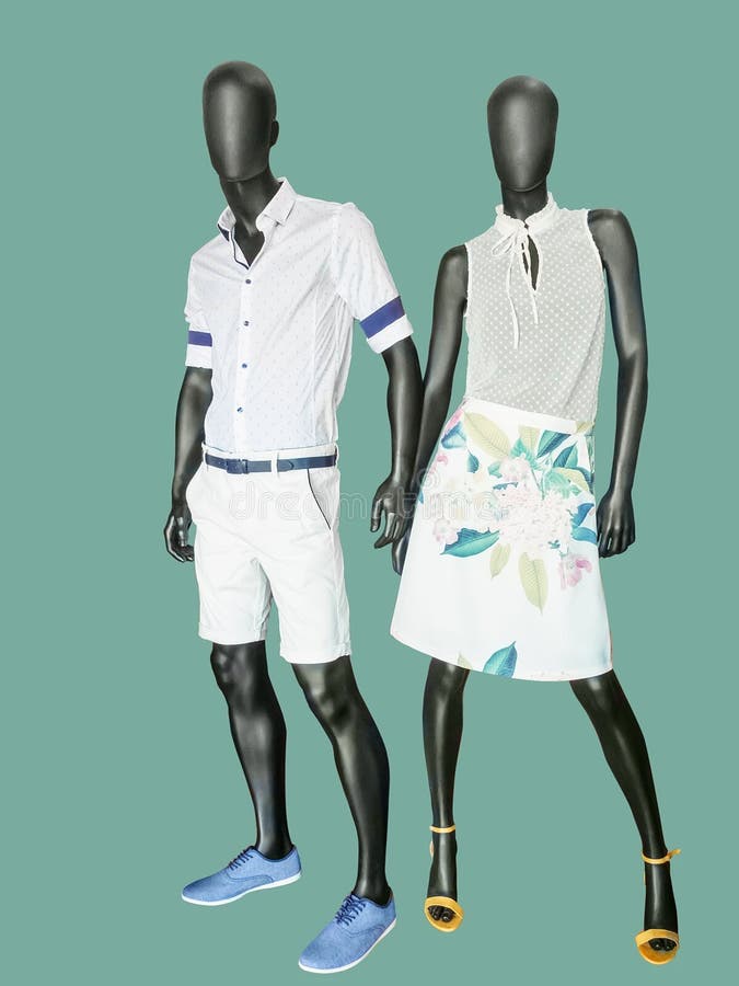 Two Mannequins Dressed in Summer Clothes. Stock Image - Image of casual ...