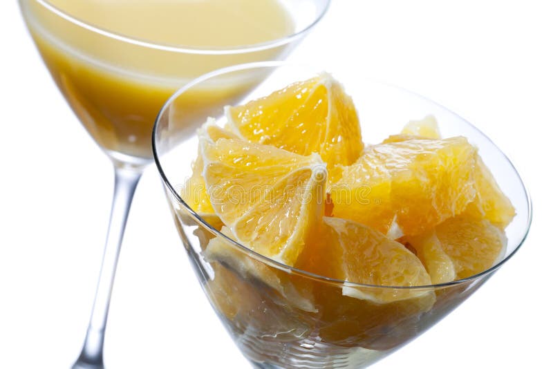 Two Martini Glass with Orange Juice Stock Image Image of organic