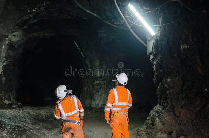 Two miners royalty free stock photo