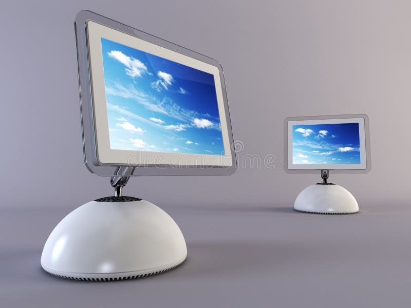 Two modern computer royalty free stock photography
