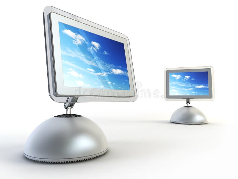 Two modern computer stock image