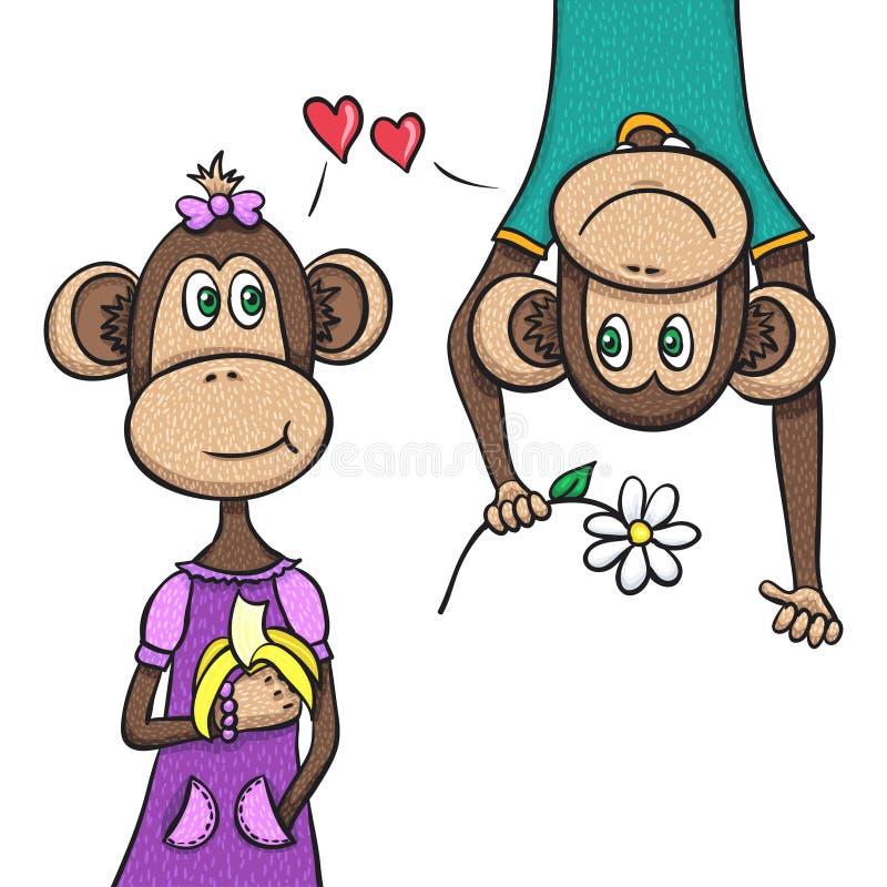 cartoon monkeys in love