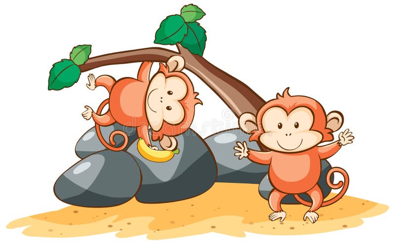 Two Monkeys Tree Stock Illustrations – 73 Two Monkeys Tree Stock  Illustrations, Vectors & Clipart - Dreamstime