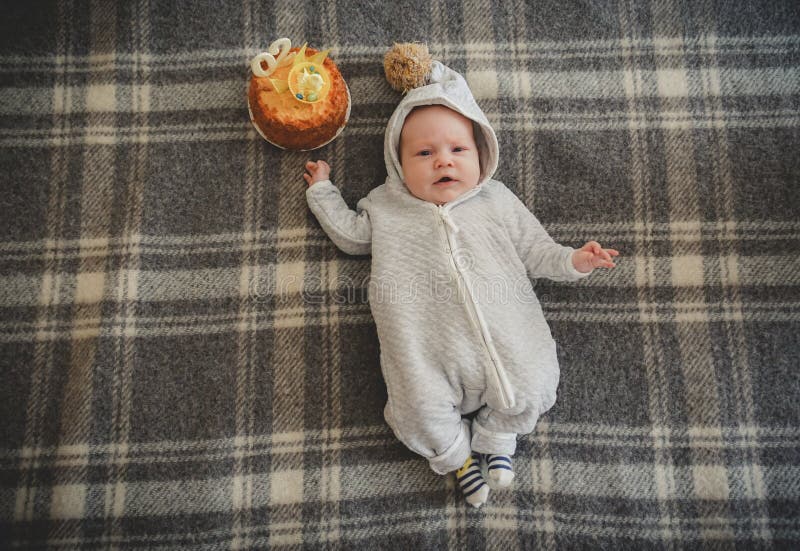 Two month baby celebrating his birthday stock photography Two month baby celebrating his birthday stock photography