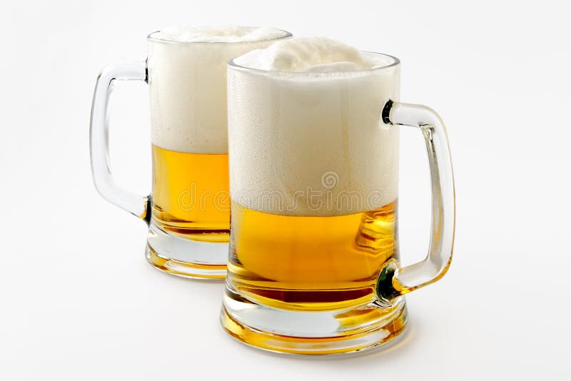 Two Mugs Of Delightful Amber Beer Stock Photos Image 1837793
