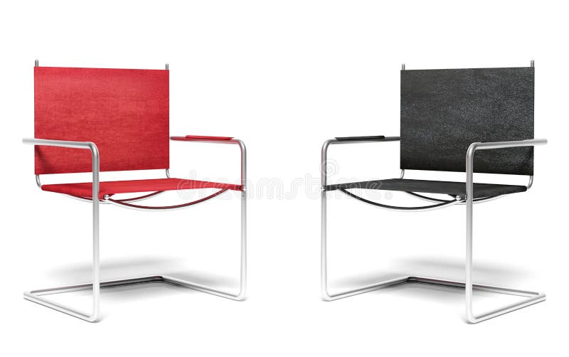 Side View of Small Table and Two Chairs in Office Stock Photo Image