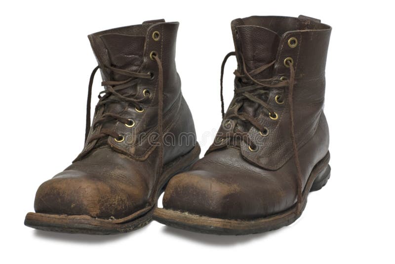 Two old brown boots royalty free stock image