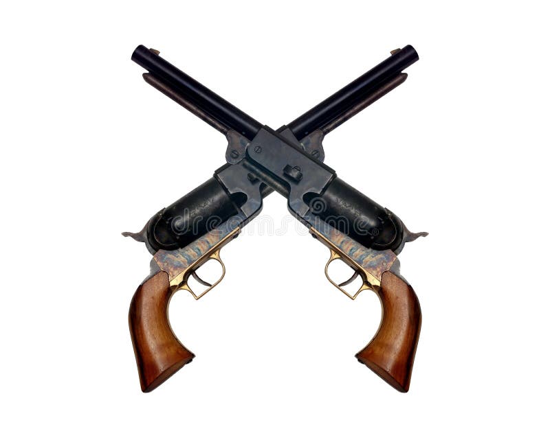 Two old metal colt revolver