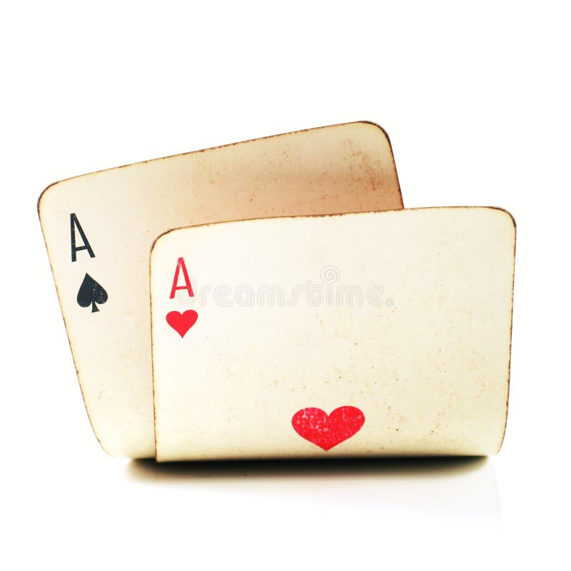 Two old poker cards