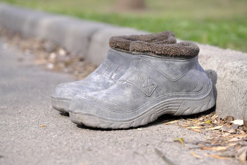 Old rubber boots stock photo. Image of objects, isolated 16182618