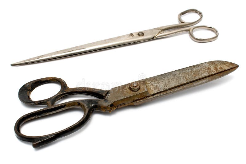 Two Old Rusty Sewing Scissors Stock Photo Image of retro, cloth 22805040