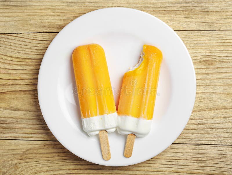 Two orange cream popsicle