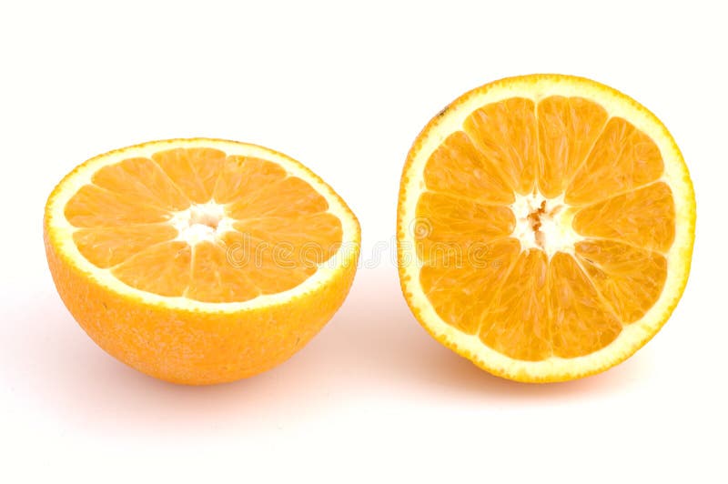 Two orange cut