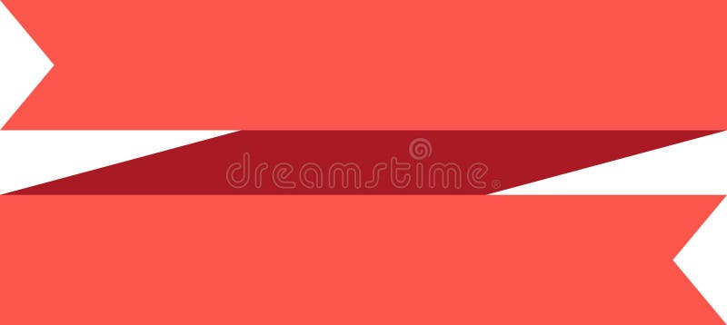 Two overlapping red ribbons on a white background create a dynamic and eye catching design, perfect for highlighting vector illustration