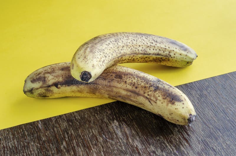 Overripe Banana With Partially Peeled Skin And Canape Skewers Stock ...