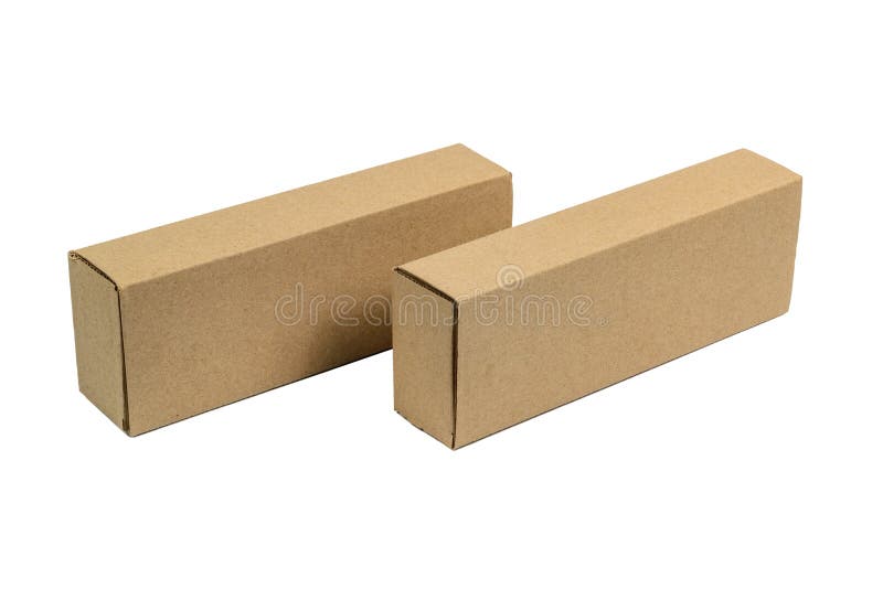 Download Two Package Brown Cardboard Box For Long Items. Mockup ...
