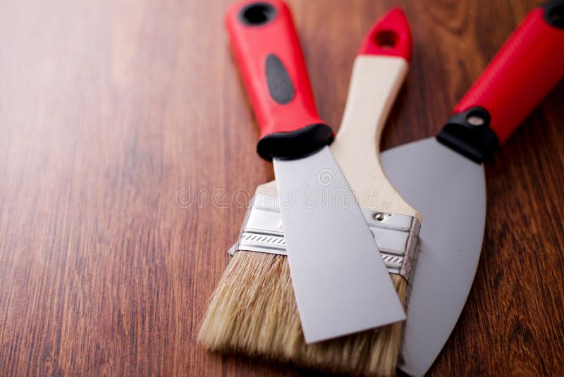 Two Spatula Paint Brush Them Stock Photos Free & RoyaltyFree Stock