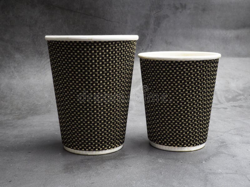Two paper coffee cups stock photo. Image of brown, container 148861906
