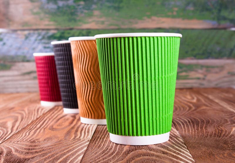 Two paper coffee cups stock photo. Image of corporation 73253034