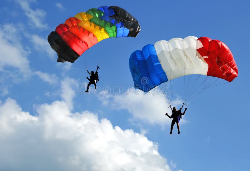 Two parachutes stock image. Image of hobby, gliding, leisure 16402527