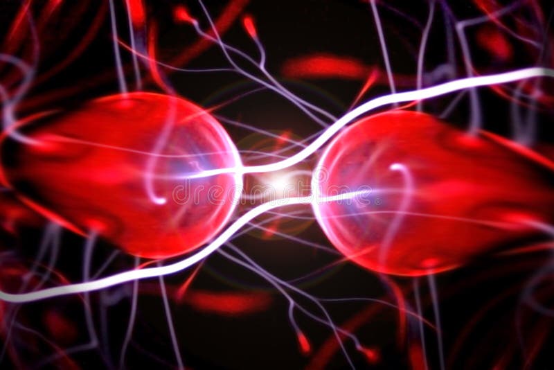 Two particles ready to collide to one another (artistic image). Plasma blast stock images, royalty-free photos and pictures