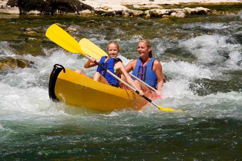 Two people in canoe