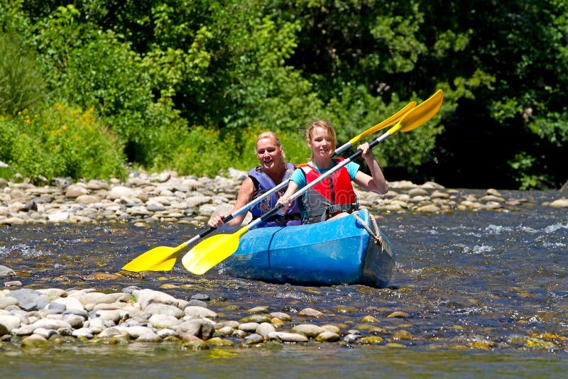 Two people in canoe