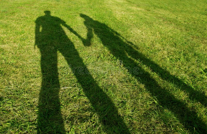 Two people silhouettes stock photo