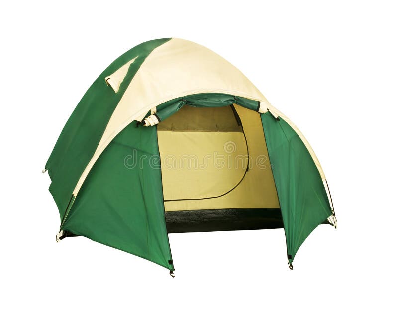 Two-person dome tent to go camping stock photography