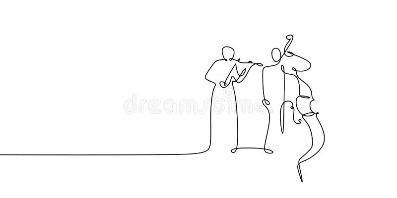 Two person playing cello and violin continuous one line drawing classical music theme royalty free illustration