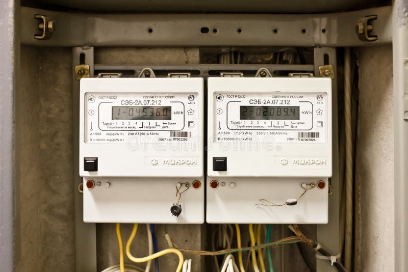 Two Phase Electricity Meter Editorial Stock Photo Image of number