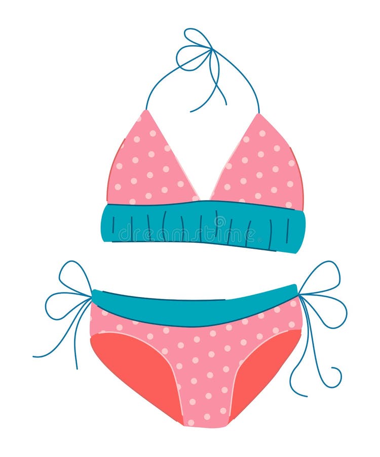 Two-piece Swimsuit - Modern Flat Design Single Isolated Object Stock ...