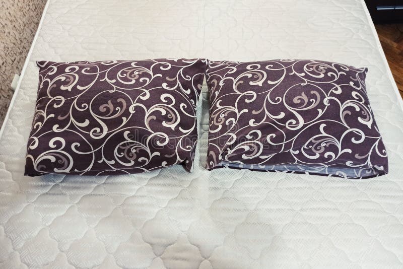 Two Pillows on Bed in Bedroom Stock Photo Image of home, copy 170991980