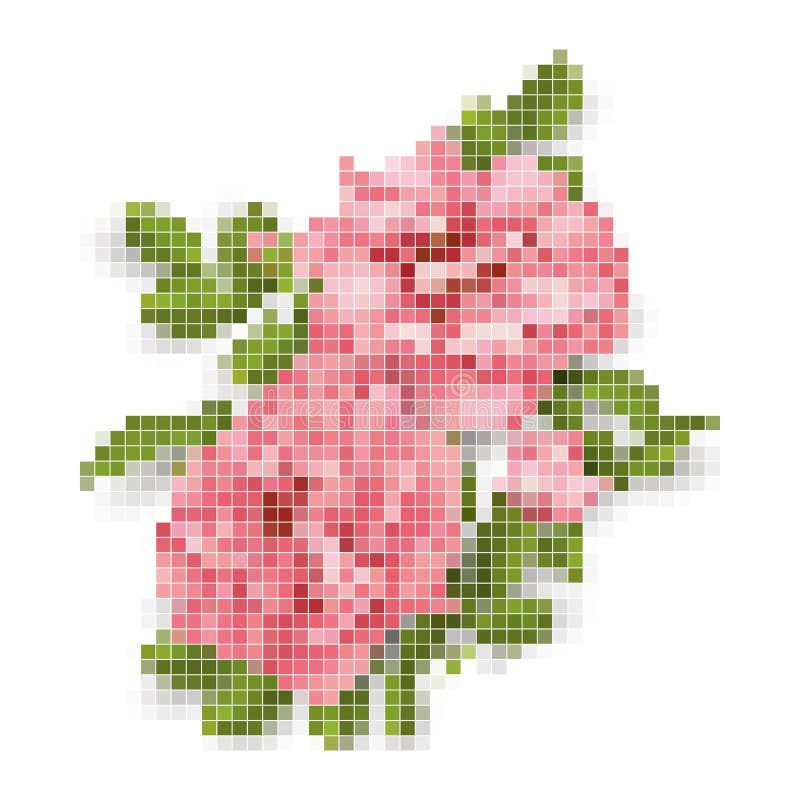 Pixel rose stock vector. Illustration of beauty, grid - 31229191