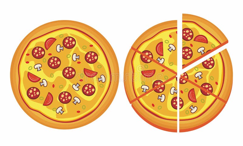 Two Pizza Vector Isolated on White Stock Vector - Illustration of ...