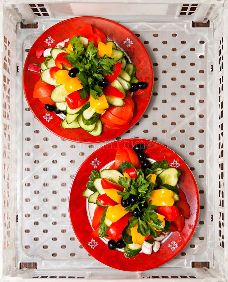Two plates with vegetables stock image. Image of colorful 21203091