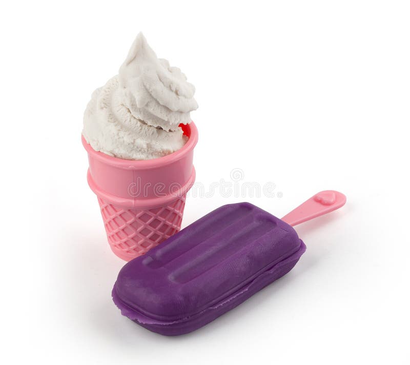 Two playdough ice cream royalty free stock photography