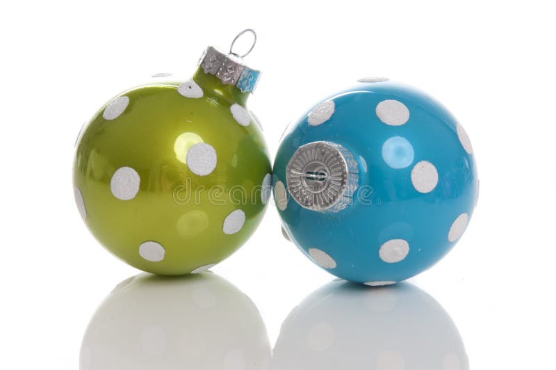 Two polka dots Christmas balls