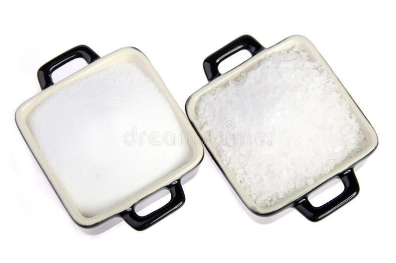 Two pots of salt stock photo. Image of flavor, spice 11895438