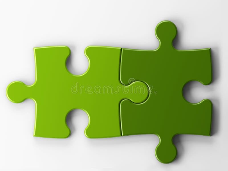 Two puzzle pieces with clipping path vector illustration Two puzzle pieces with clipping path vector illustration