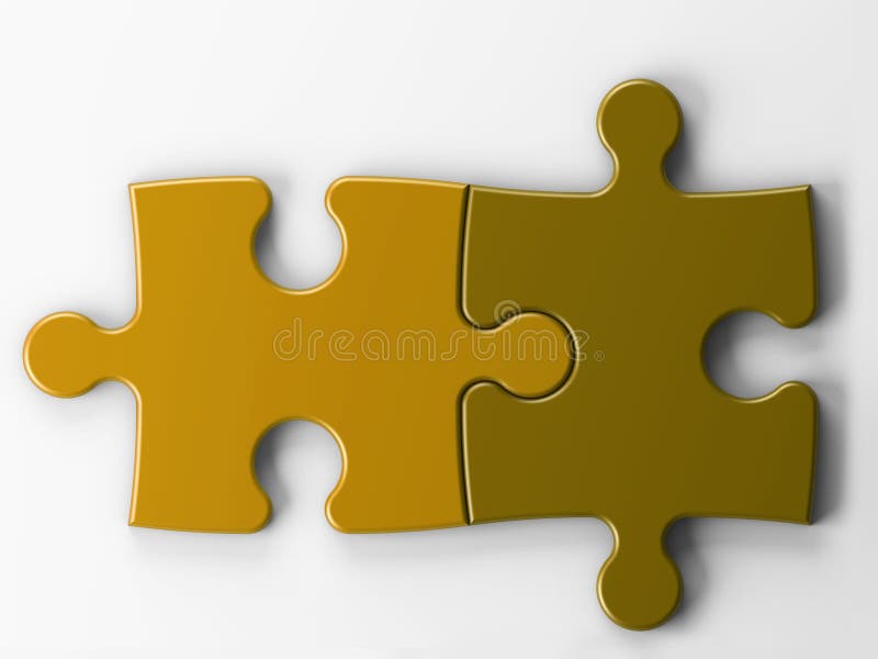 Two puzzle pieces with clipping path. 