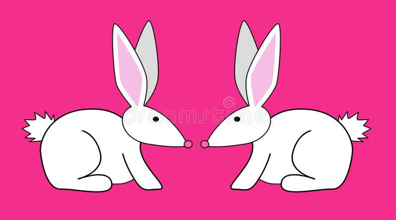 Two Rabbits stock illustration. Illustration of love, valentines - 492411