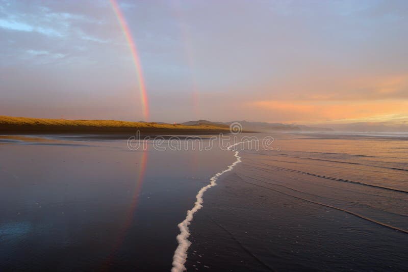 Download Two Rainbows stock image. Image of zealand, ocean, mirror - 49667