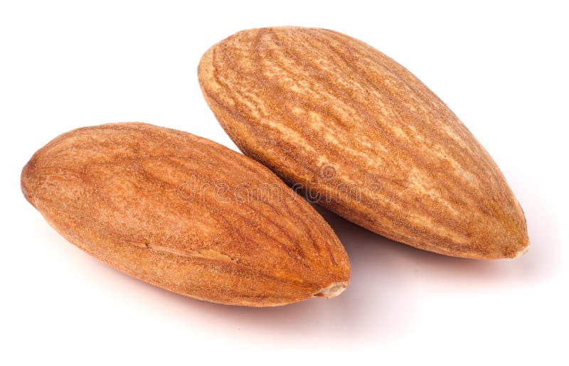 Two Raw Peeled Almonds Close Up Macro Stock Photo Image of heap