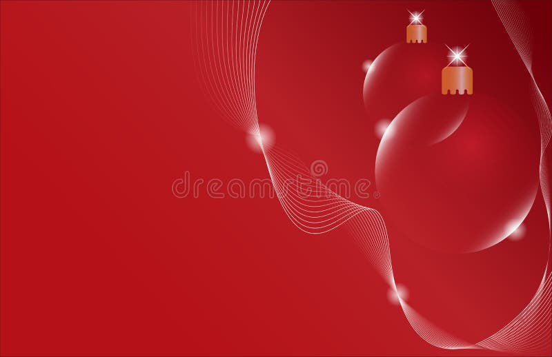 Two red Christmas ball on a red background
