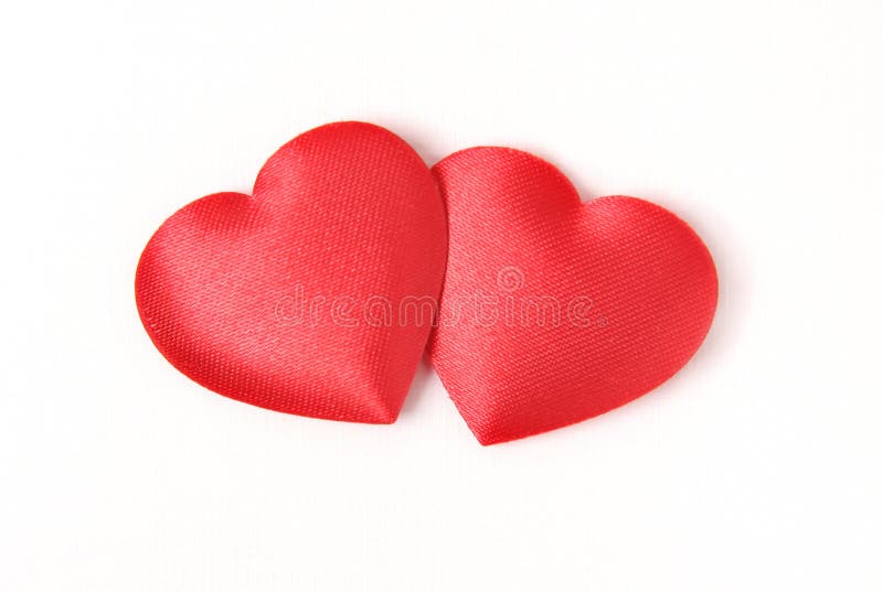 Two red hearts, love symbol